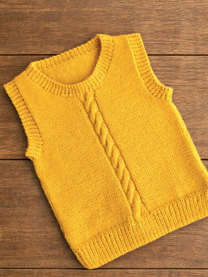 Handmade knitted baby vest 9-20 months, new, mustard color