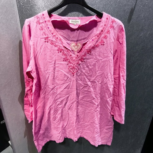 Bill Cost blouse pink embroidered like new, size L-XL
