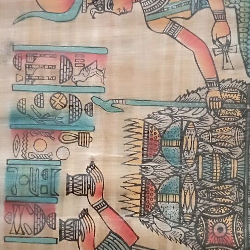 Egyptian papyrus with paintings like new