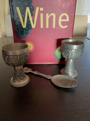 German wine goblets with serving spoon like new