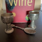 German wine goblets with serving spoon like new