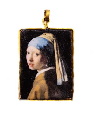 Κολιέ Βερμέερ Girl with a Pearl Earring χειροποίητο, υποαλλεργικό