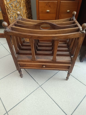 Wooden newspaper rack with drawer like new, vintage style