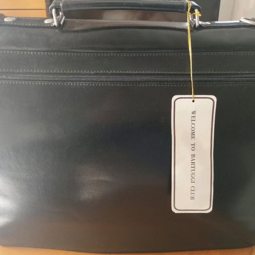 Bartuggi leather briefcase new with key, black