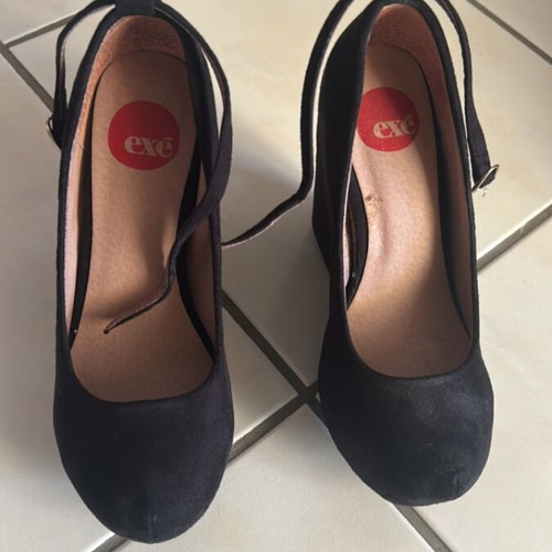 Exe suede platforms used, black, size 37, 12 cm heel