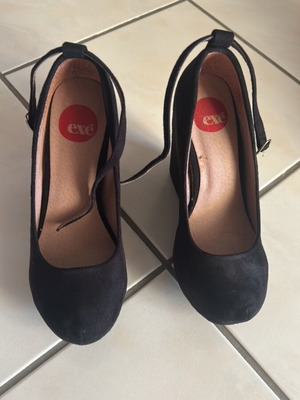Exe suede platforms used, black, size 37, 12 cm heel