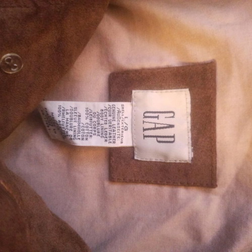 Men's leather suede jacket Gap used, size L-XL, beige brown