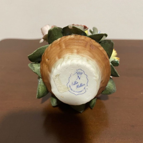Vintage Fullin Mollica Capodimonte flower bouquets set of 2, new