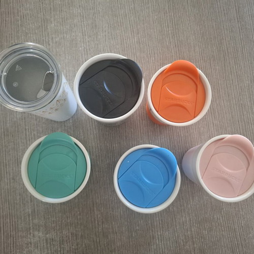 Starbucks collection set of 6 authentic ceramic and metal travel mugs