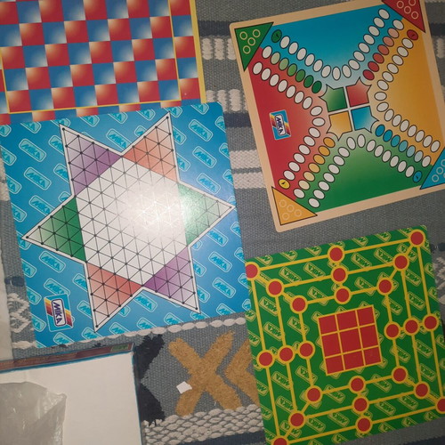 Vintage Mika board games used, missing Snakes and Ladders board