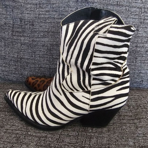 Jeffrey Campbell Defence-F Cowboy Boots like new, zebra and leopard print, size 38