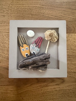 Wooden handmade frame with sea materials 11.8x11.8 new