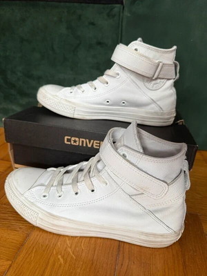 Converse All Star δερμάτινα μποτάκια σαν καινούργια, λευκά, νούμερο 39