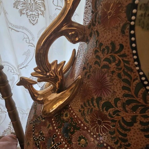 Chinese/Japanese Satsuma floor vase 1.55m like new, handmade