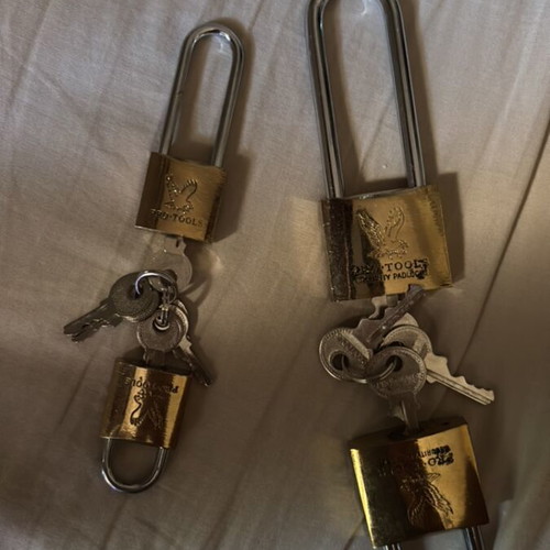 Padlocks set of 4 in different sizes, new condition