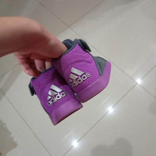 Adidas girls' boots size 23 like new, gray purple athletic