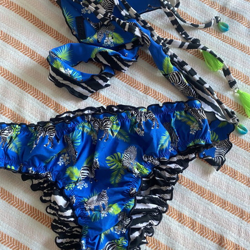Calzedonia beach swimsuit Medium 75C like new, grey and blue