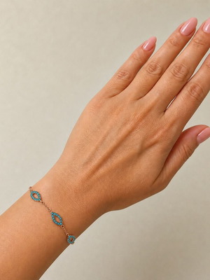Handmade Gianniotiko bracelet in rose gold plated silver 925 with zircon