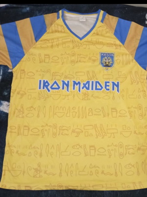 Iron Maiden T-shirt XLarge Powerslave new, yellow polyester