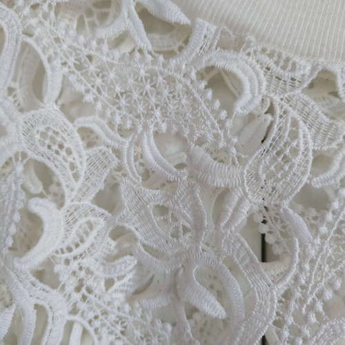 Cotton blouse white perforated fabric size S like new