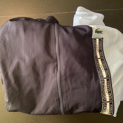 Lacoste jacket like new, black and blue, size S