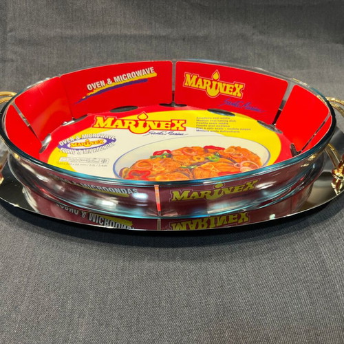 Marinex serving set with lid and oval tray new