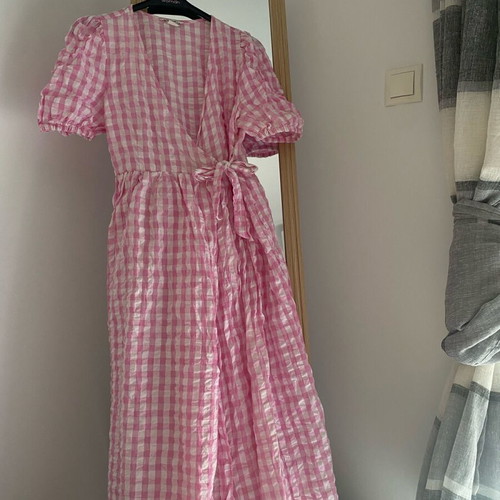 Monki gingham dress pink like new