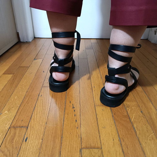 Black leather Asolo sandals new, size 39 with lug sole