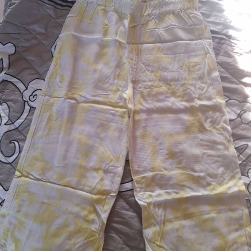 LCW girls' palazzo pants, age 8-9, white and yellow