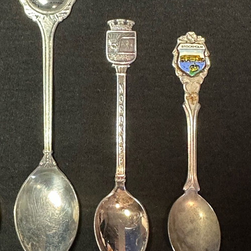 Collectible souvenir spoons used from European and Scandinavian countries