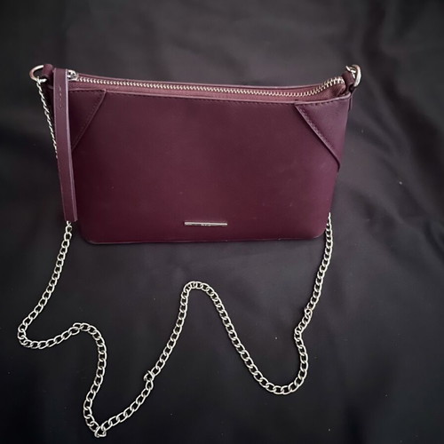 Bershka crossbody bag purple with chain