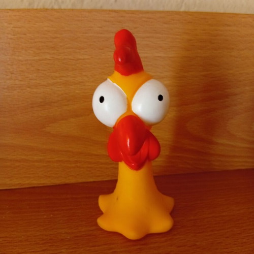 Rubber chicken toy like new, height 11.5 cm