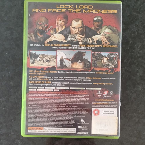 Borderlands Xbox 360 game with manual