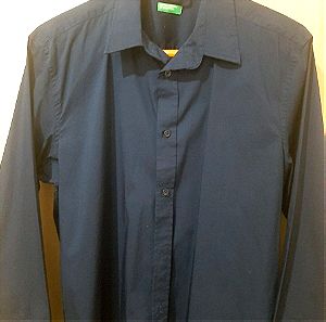 Ανδρικό πουκάμισο Benetton κανονική γραμμή.Νούμερο L.