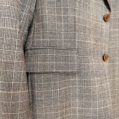 Zara Man Slim Fit Glen Plaid checked jacket like new, beige