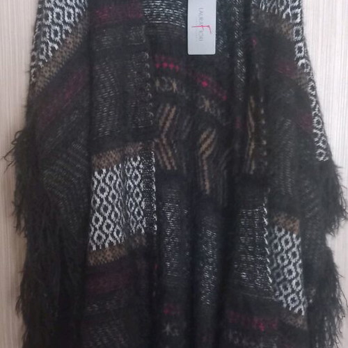 Laura Fiori poncho new with tag, multicolor, 15% wool