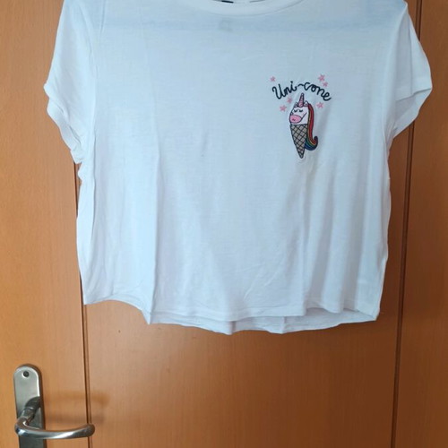 H&M short-sleeve shirt used, size M, white