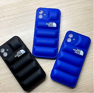 iPhone 12 The North Face puffer cases Black/ Dark Blue