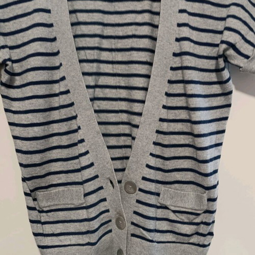 American Eagle cardigan like new, gray with blue stripes, size S
