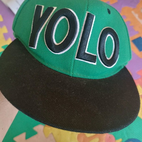 YOLO hat new, size L, black and green