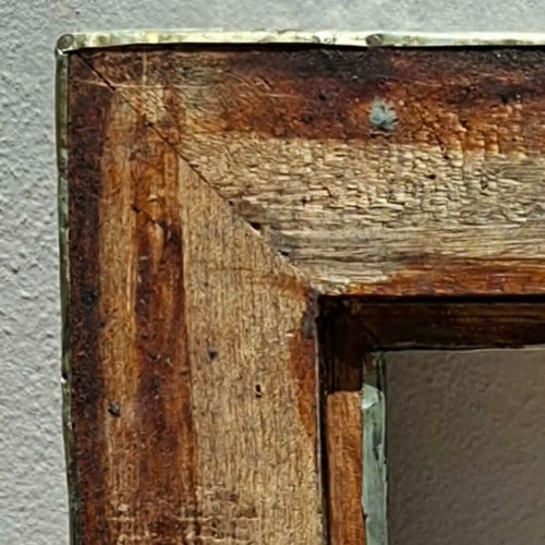 Classic wooden frame with alpaca silver leaf decoration like new