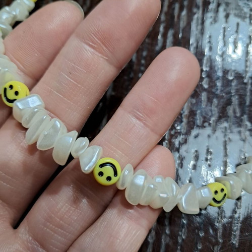 Smiley necklace like new with adjustable beads