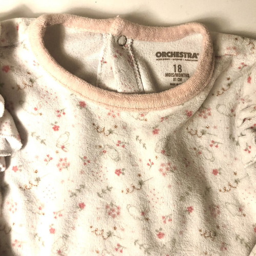 Orchestra velvet sleepsuit 12-18 months like new, cotton texture