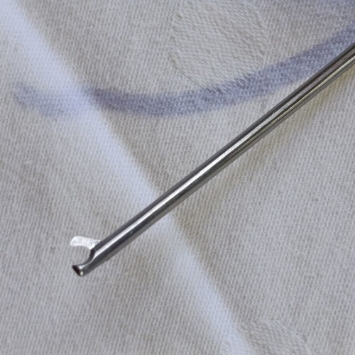 Surgical instruments used, stainless steel with gold-plated handles