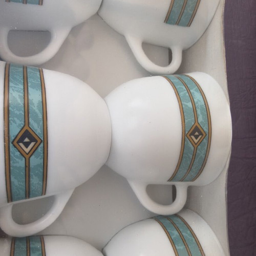 Harmonia Oceano tea and coffee cup set, 6 pcs, tempered glass