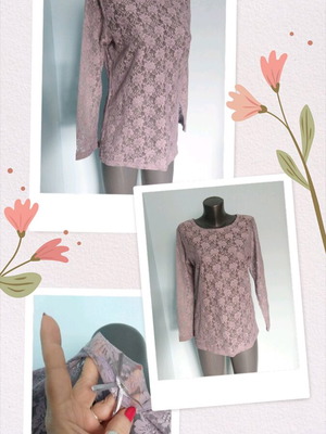 Δαντελένια μπλούζα τύπου τουνίκ Ze-Ze σαν καινούργια, μωβ, μέγεθος L-XXL