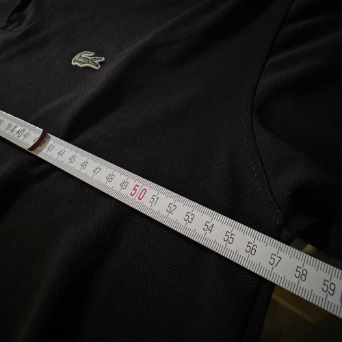 Lacoste men's black polo shirt used, 100% cotton, size L/XL