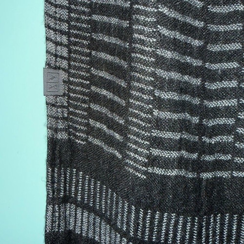 Armani Exchange unisex scarf used, grey with stripes