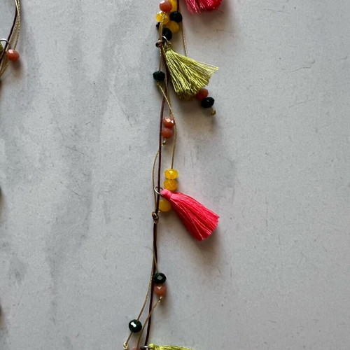 Handmade necklace with beads and thread like new