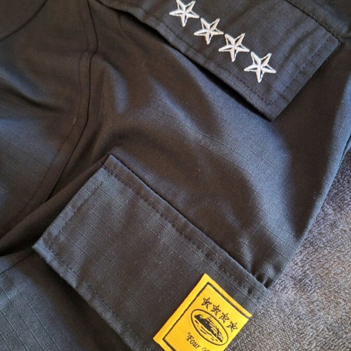 Corteiz cargo pants used, 4th anniversary, size S, black
